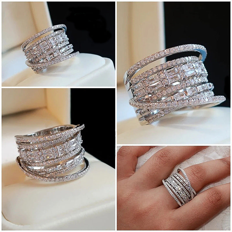 Wholesale Multi-Layer Ring Zircon Design