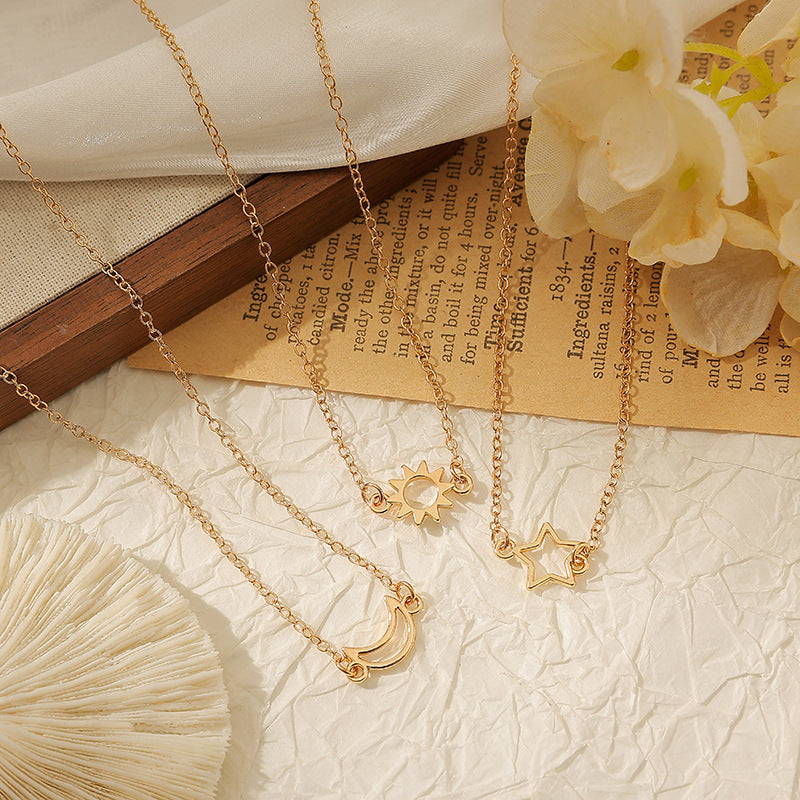 Wholesale Sun, Moon and Star Stainless Steel Necklace