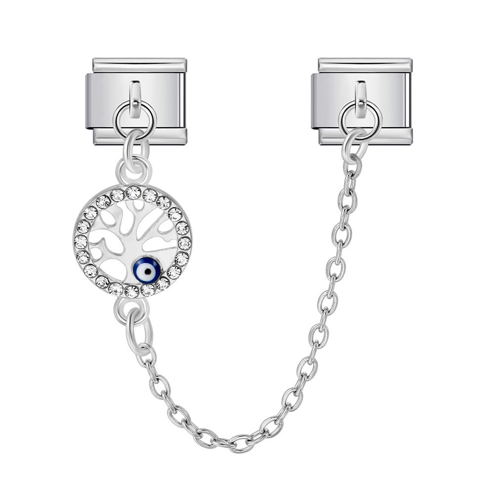 Wholesale  Italian Charm Bracelet 9mm DIY Devil' s Eye Hook Creative Stainless Steel Composable Bracelet