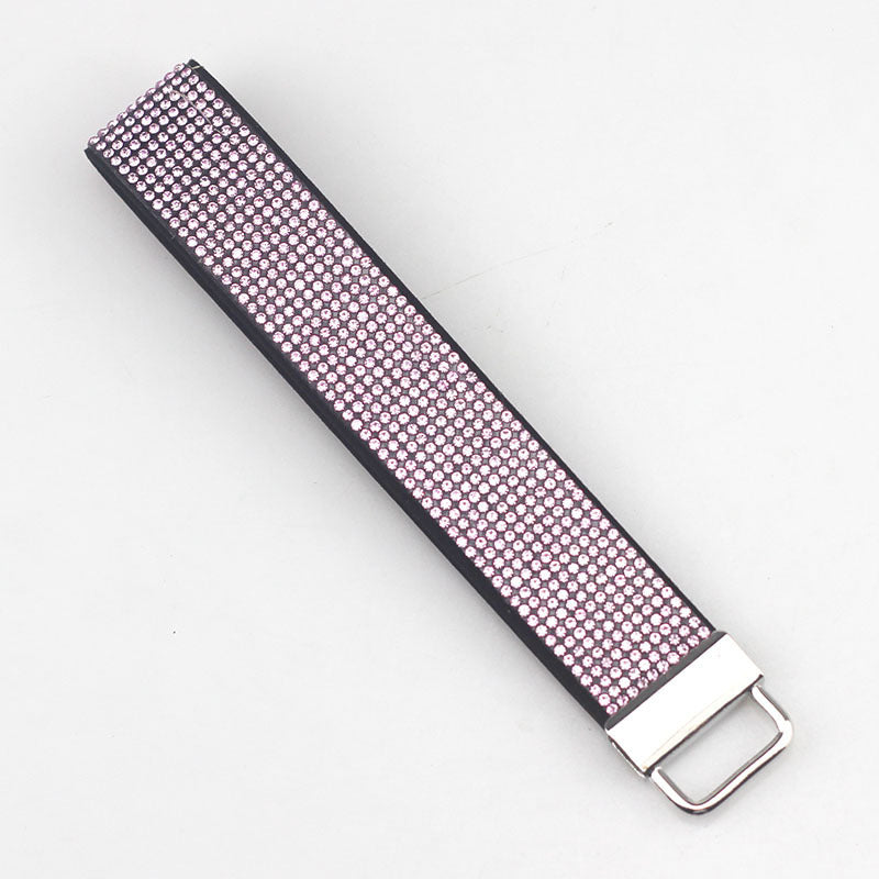 Wholesale Metal  Diamond-encrusted Leather Lanyon Keychain Wrist  Keychain Accessories