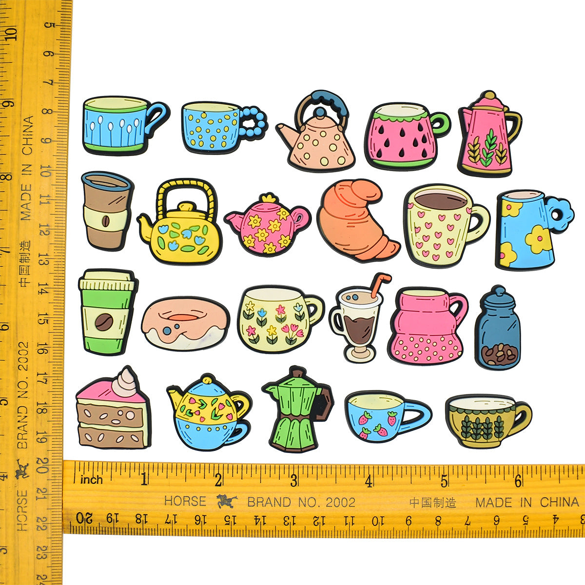 Wholesale Random 100pcs Cartoon Tableware Cups PVC Soft Rubber Shoe Buckle Decoration ACC-SC-RYY060