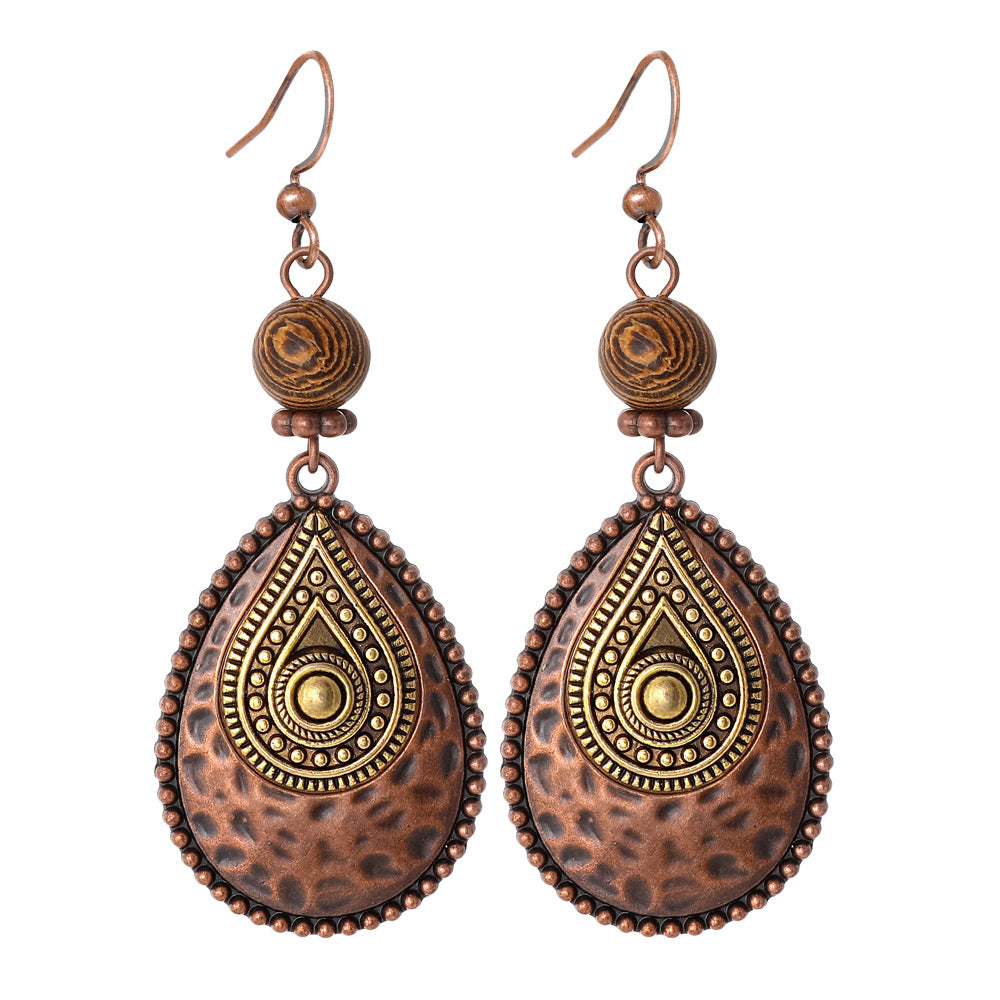 Wholesale Zinc Alloy Bohemian Earrings Maillard Color Holiday Style Retro Fashion Accessory