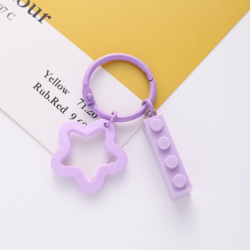 Wholesale acrylic colored five pointed star keychains ACC-KC-HuiMei012