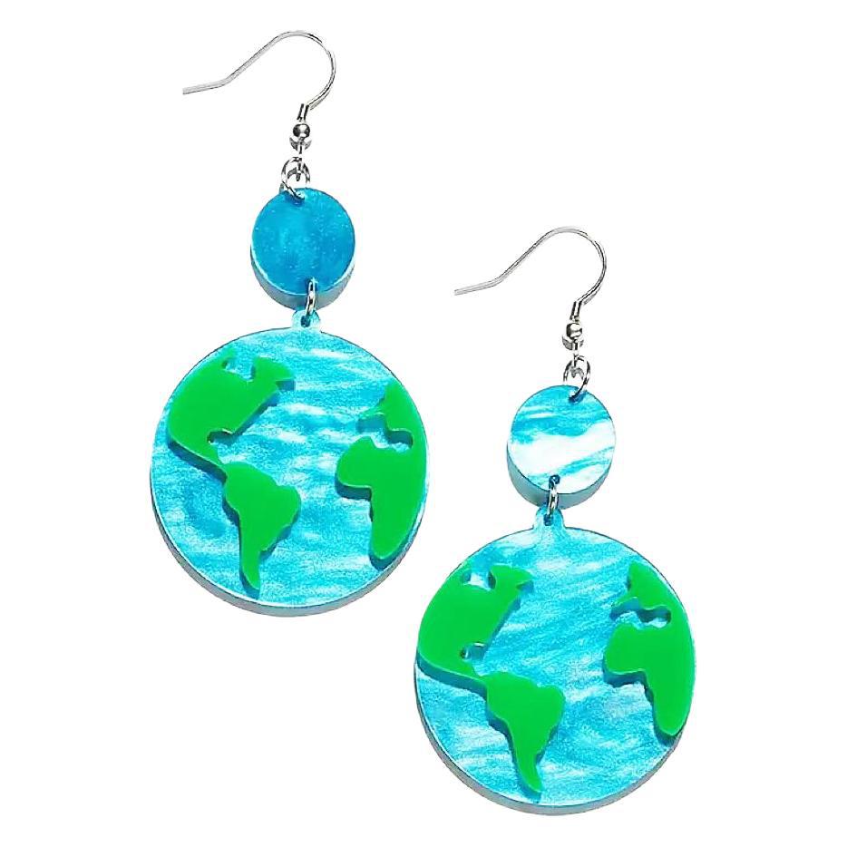 Wholesale  earth environmental protection glitter acrylic round ladies earrings