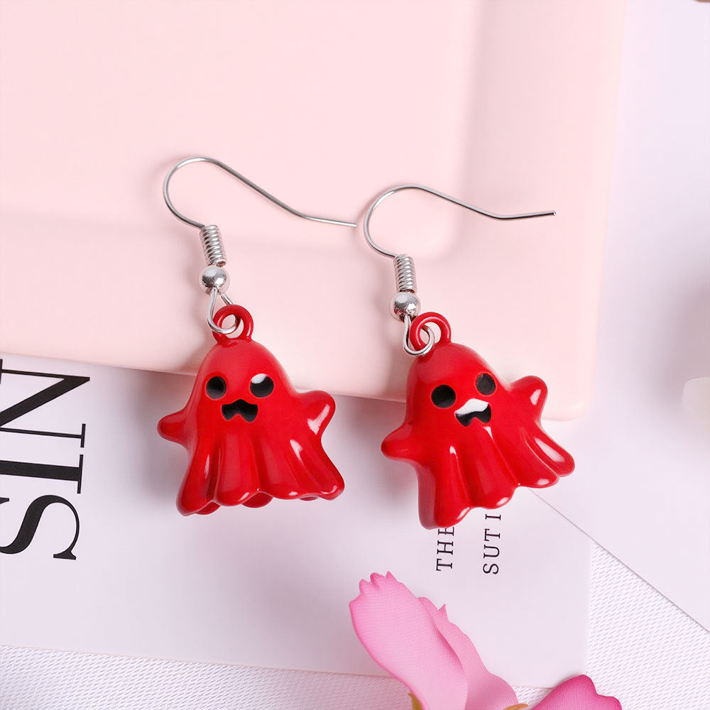 Wholesale  Gothic Ghost Three-Dimensional Alloy Pendant Earrings