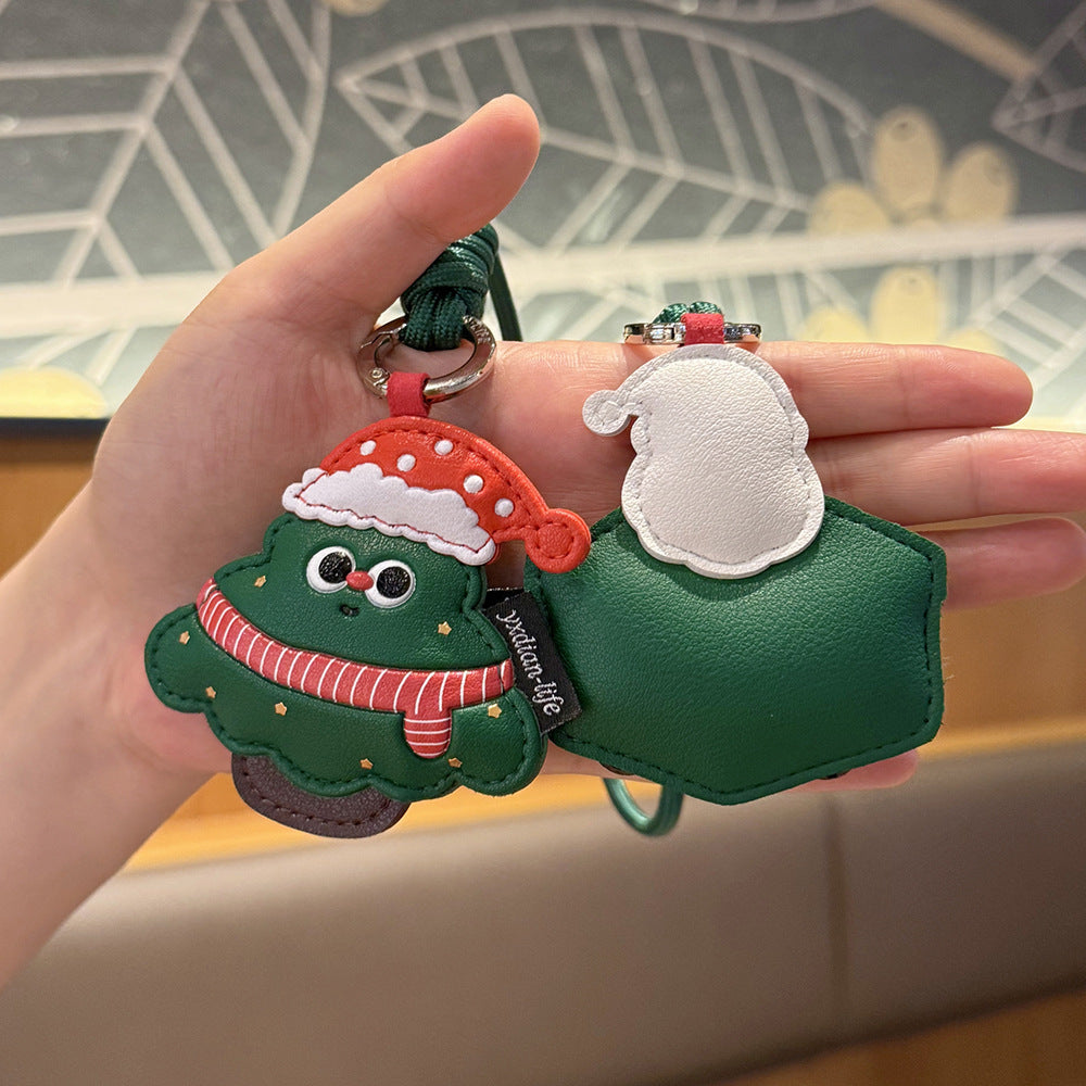 Wholesale Cute Cartoon  Leather Keychain Christmas Decorative Gift For Everyday Use
