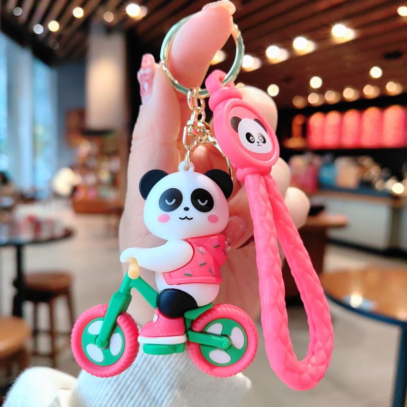 Wholesale Cartoon Cycling Panda PVC Keychain Cute Keychain ACC-KC-ShuoT013