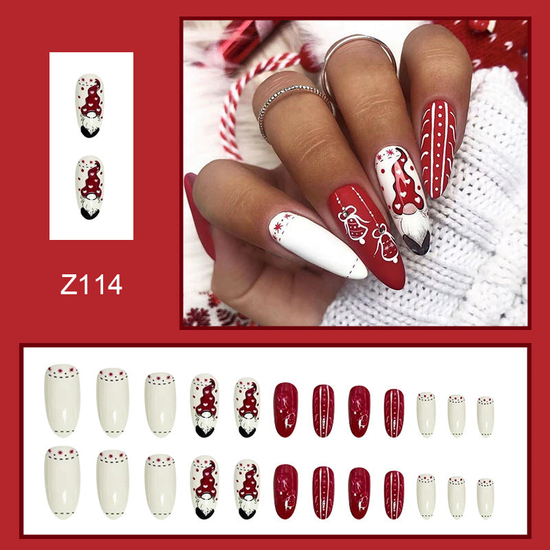 Wholesale 24 Pieces/box Christmas Press-on Nails Kits Nail Stickers ACC-NS-FengLi007