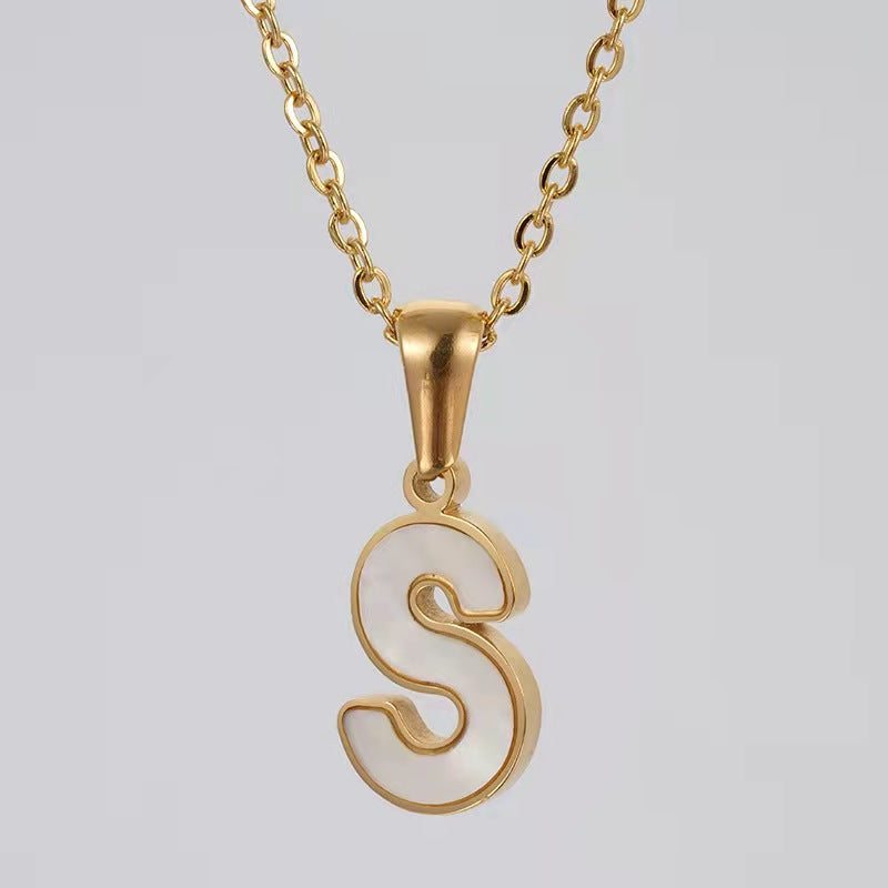 Wholesale Stainless steel letter necklace