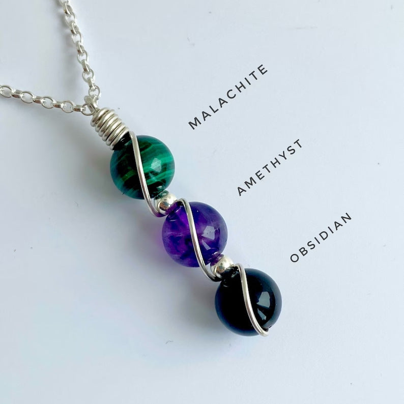 Wholesale Natural Crystal Silver Wire Wrapped Constellation Necklace ACC-NE-RongGuan016