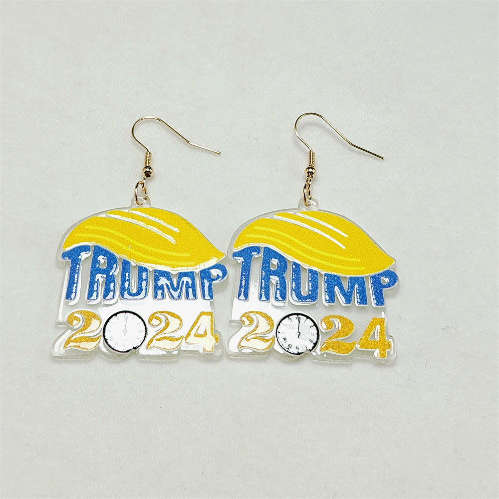 Wholesale Cute Creative Star Acrylic Plate Printed Earrings ACC-ES-Qiyu020