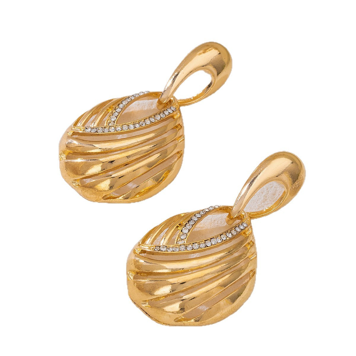 Wholesale Gold Alloy Geometric Drop Earrings For Women Stylish Party Accessory