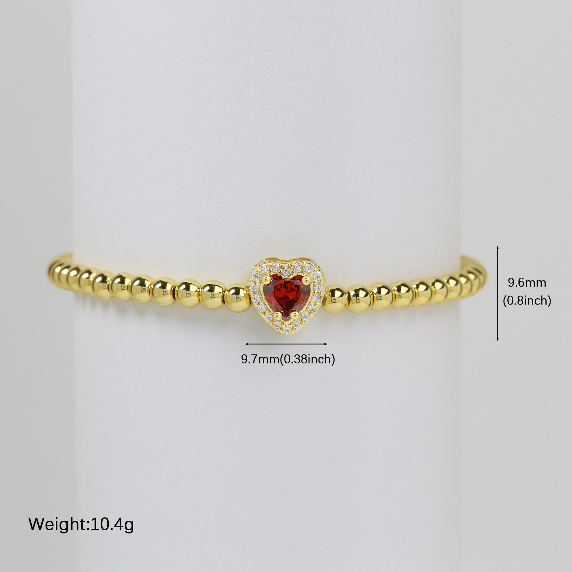 Wholesale  18k gold twelve birthstone December stone color love copper beads bracelet