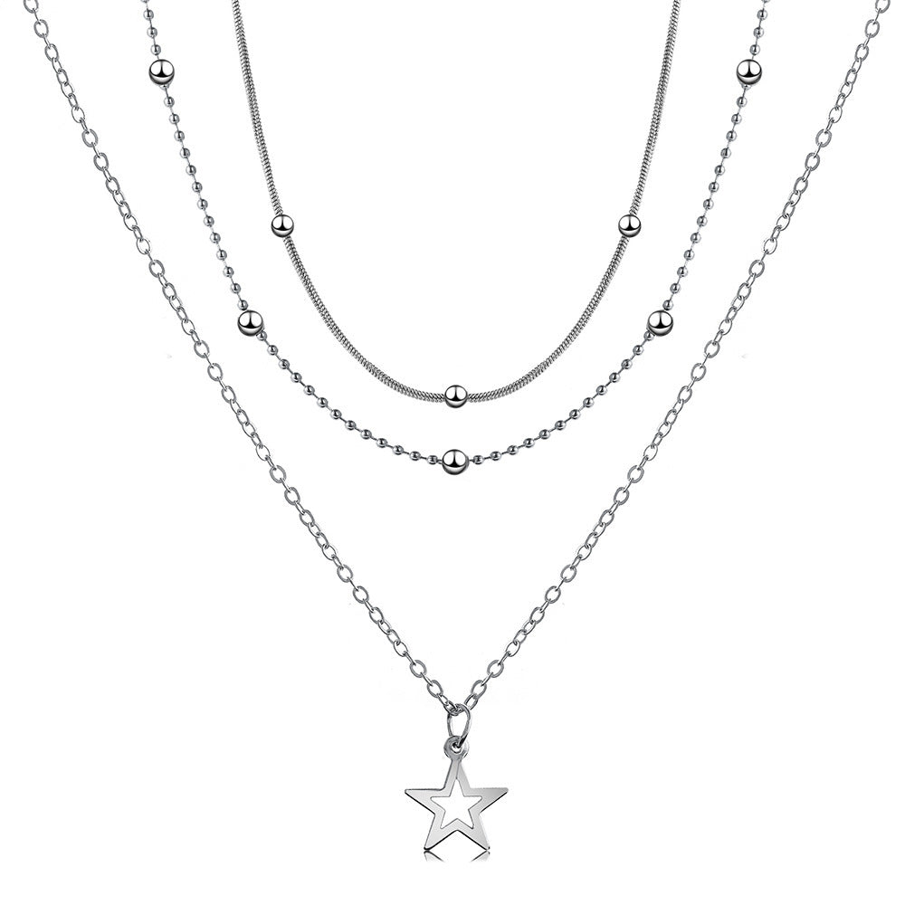 Wholesale Vintage Hollow Five-pointed Star Necklace