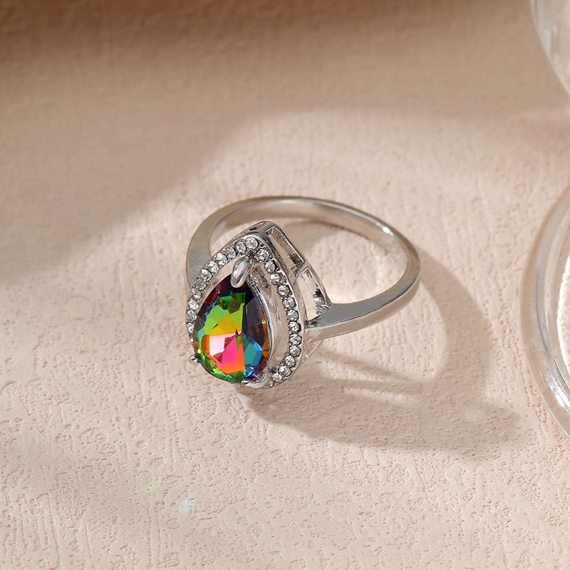 Wholesale Teardrop Shaped Diamond Multicolor Ring ACC-RS-YunJin008