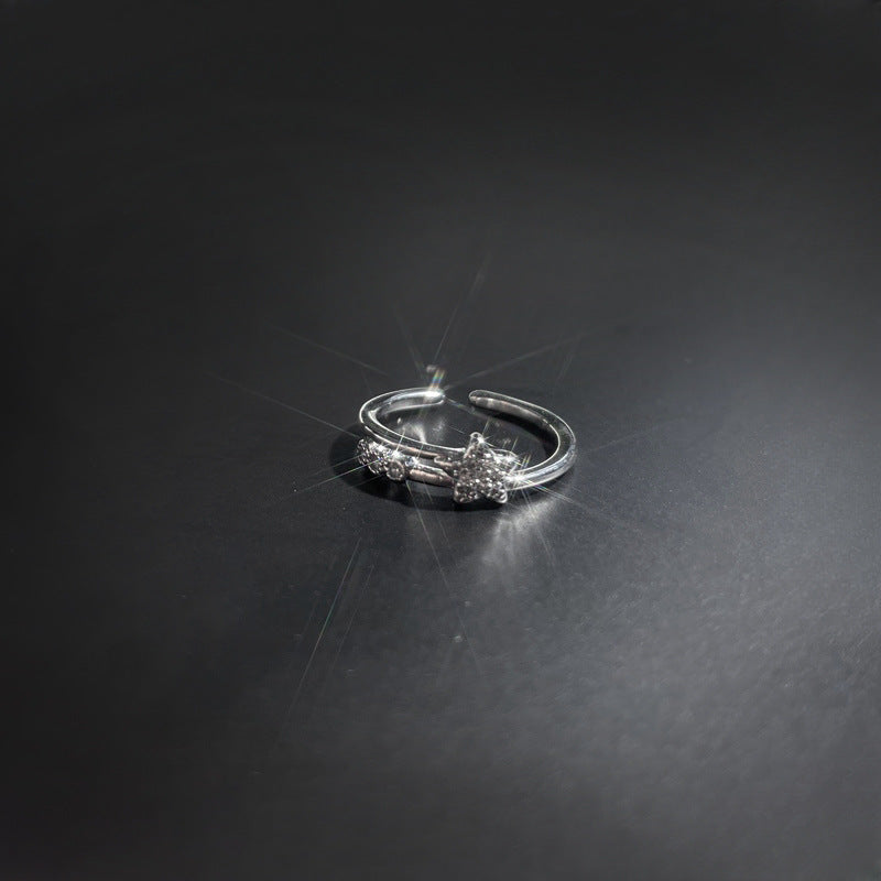 Wholesale Light luxury high-grade full Diamond Star series open ring