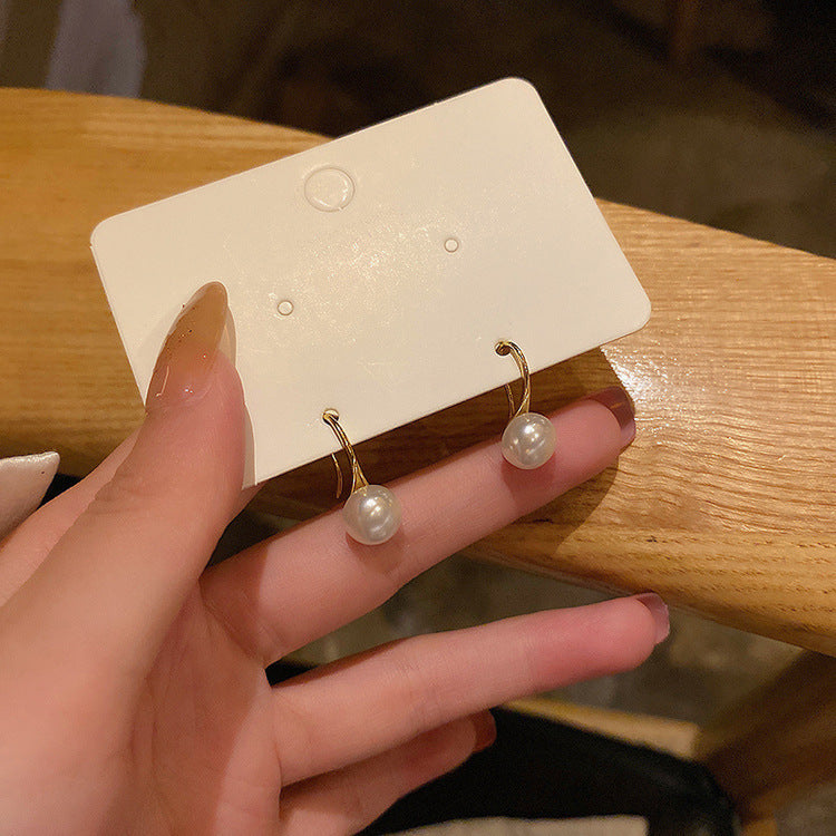 Wholesale Diamond Pearl Triangle Earrings ACC-ES-KJ012