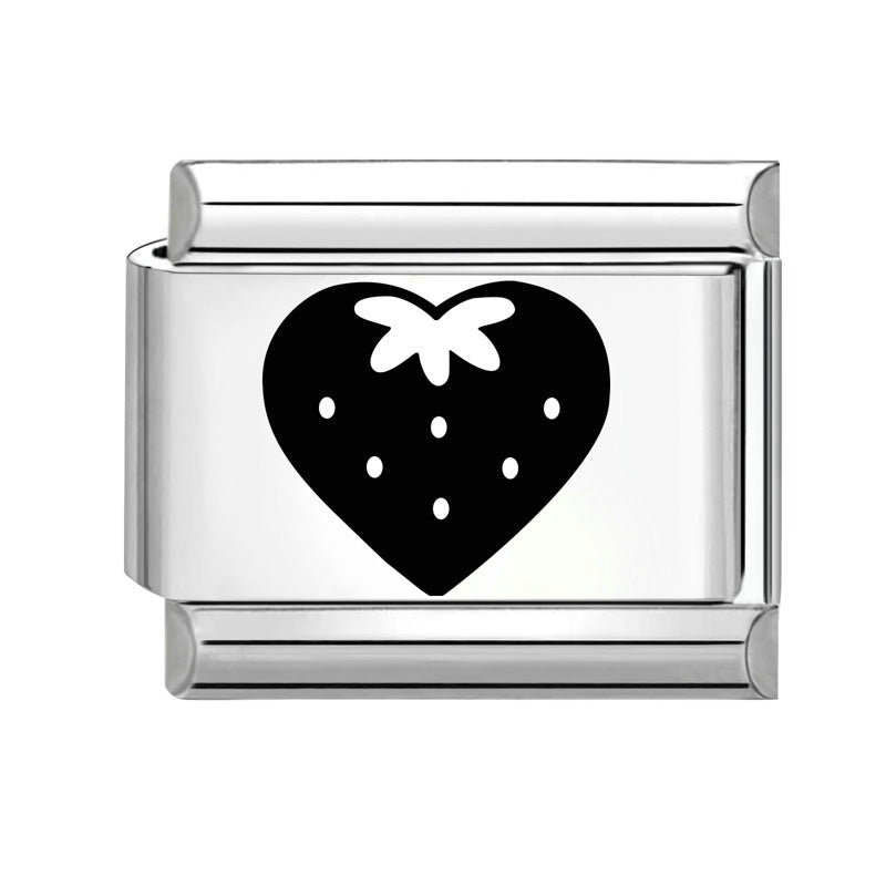 Wholesale  Italian Charm Bracelet 9mm DIY Splicing Removable Black and White Series Stainless Steel Composable Bracelet