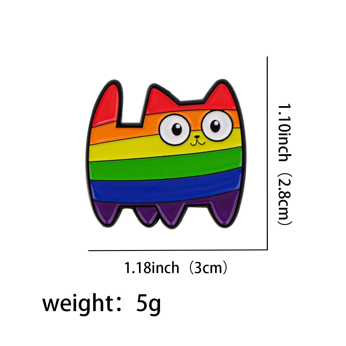 Wholesale Rainbow Cat Animal Brooch