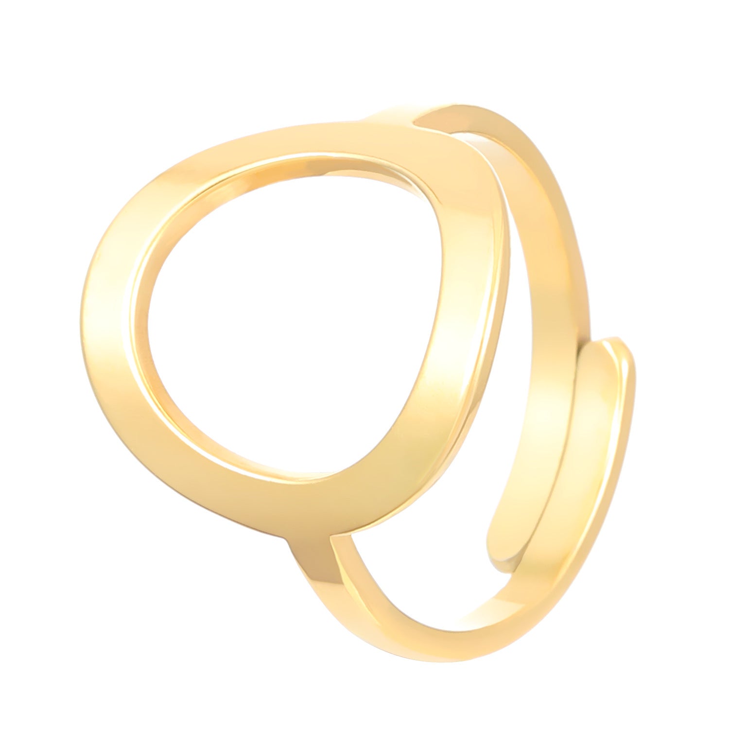 Wholesale  Stainless Steel Hollow Geometric Oval Baroque Open Ring