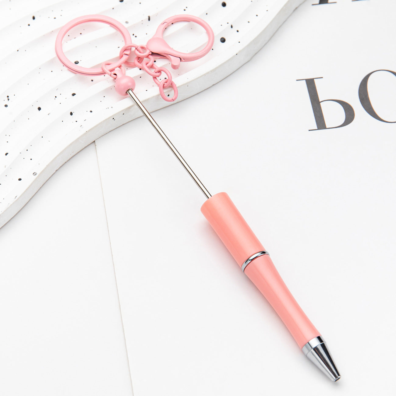 Wholesale  DIY beadable pen rotating medium oil ballpoint pen