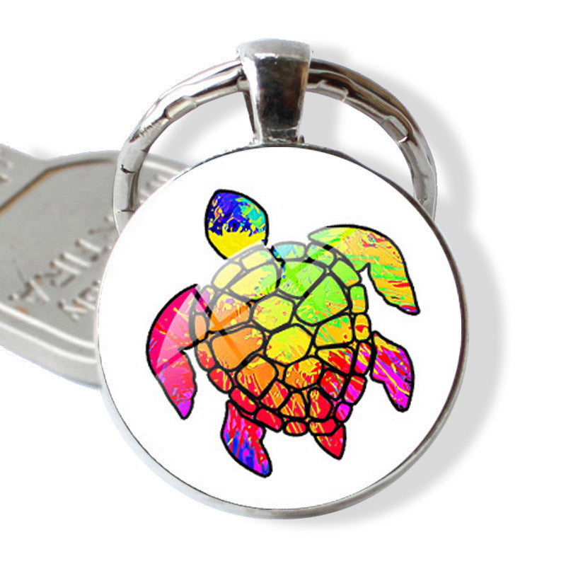 Wholesale Rendering of Colored Turtle Keychain Pendants, Time Gemstones, Turtle Keychains ACC-KC-JiaYun002
