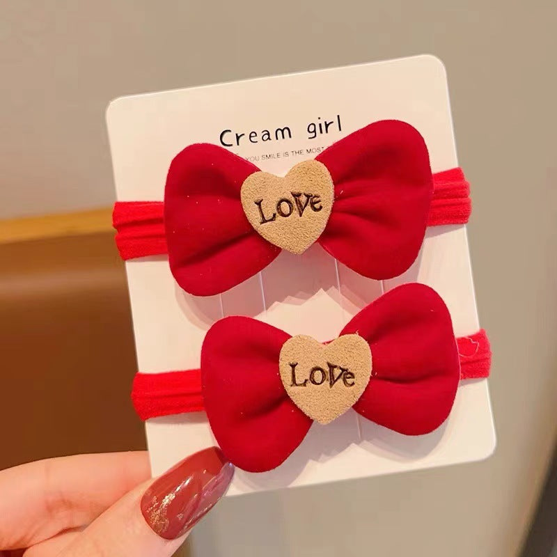 Wholesale Red Bow Headband Hair Tie Hair Scrunchies ACC-HS-Shenb002