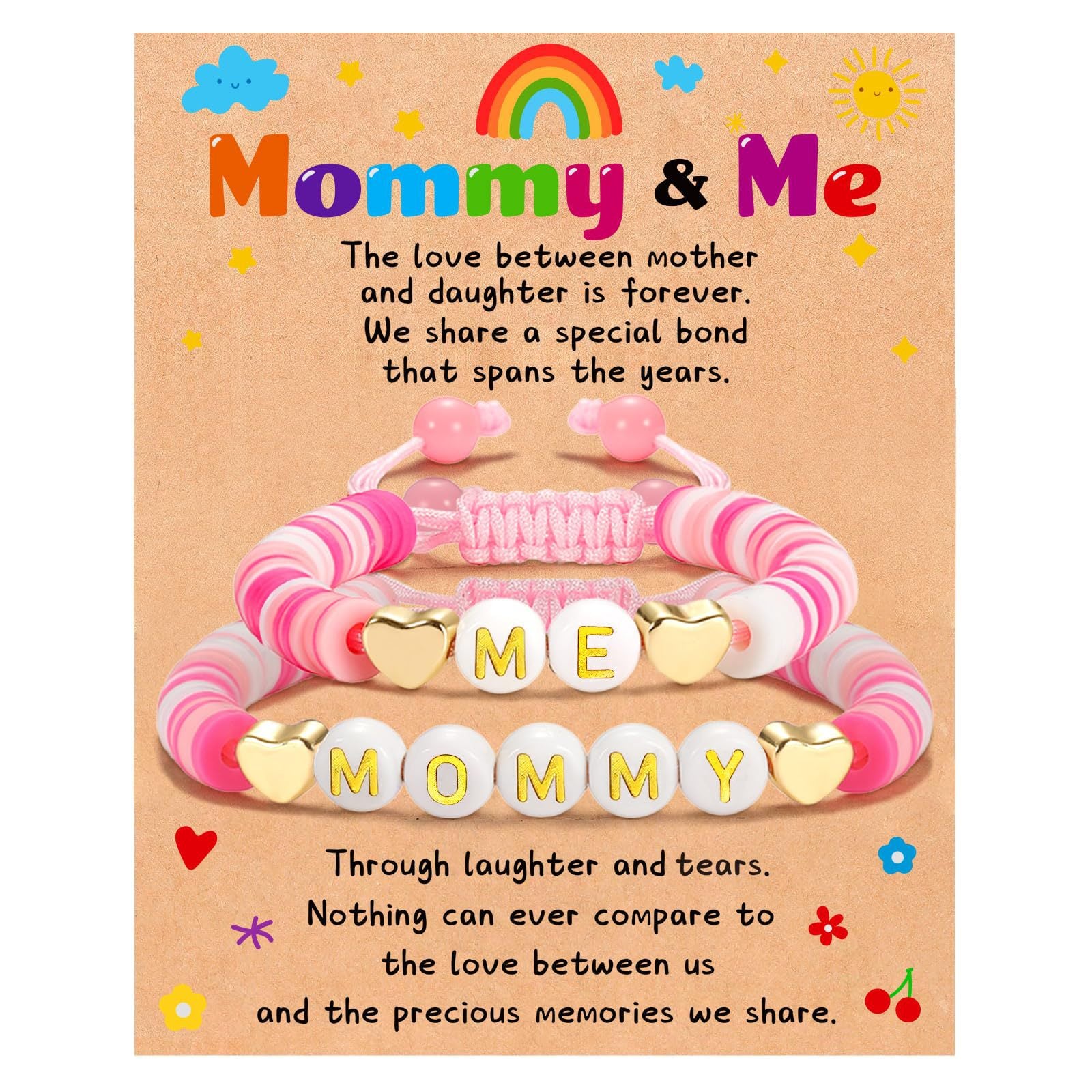 Wholesale Parent-child Gift Single Loop Braided Adjustable Soft Clay Slice Bracelet ACC-BT-FenRui003