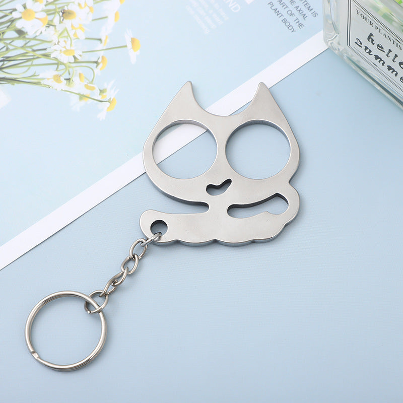 Wholesale Stainless Steel  Candy Color Cute Kitten Keychain