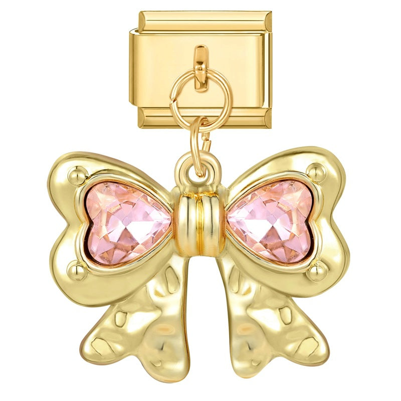 Wholesale Italian Charm Bracelet 9mm DIY Splicing Removable Stainless Steel Gold Base Pendant Composable Bracelet