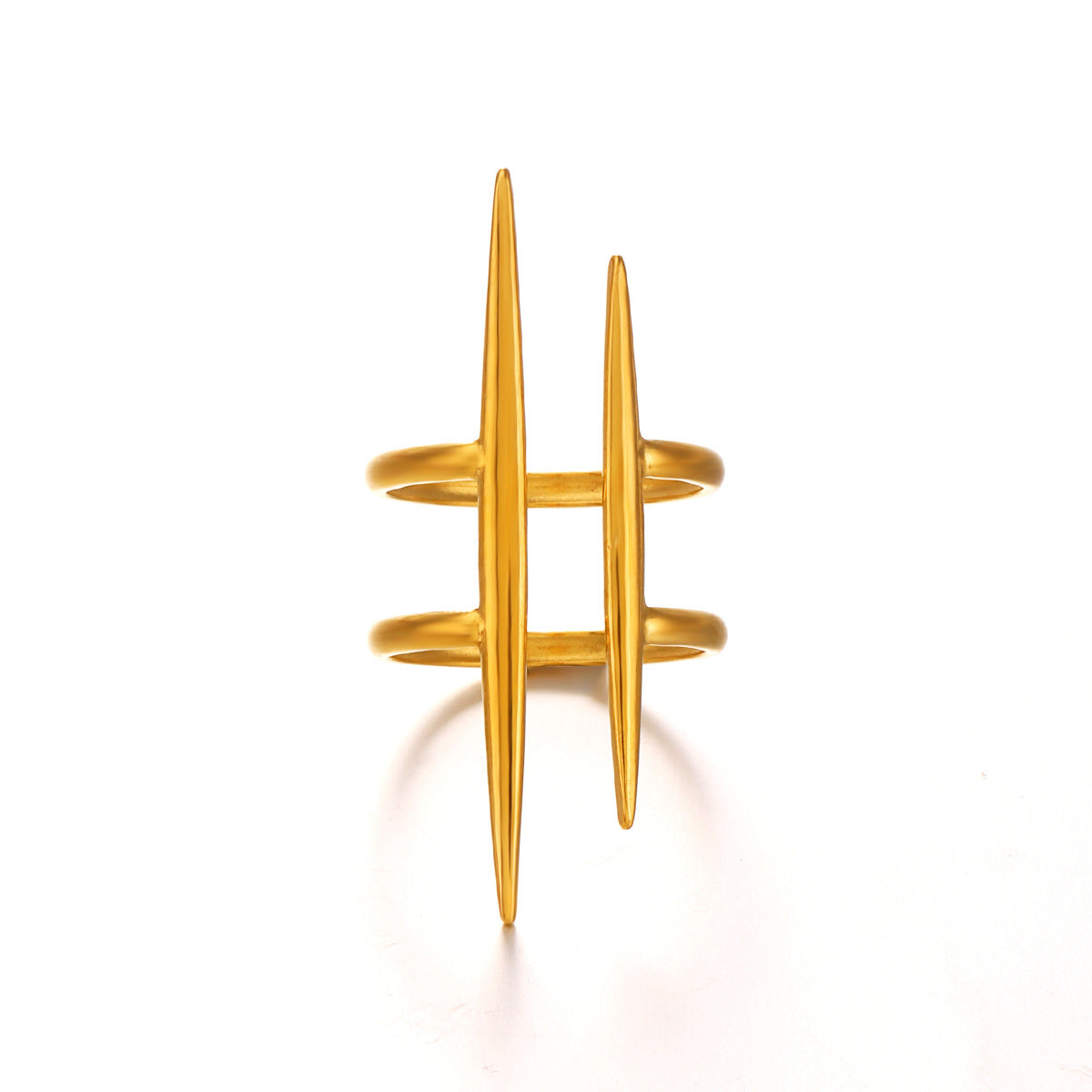Wholesale European and American Hip Hop Style Stainless Steel Gold Plated Ring Fashion Accessory for Boutique Resale