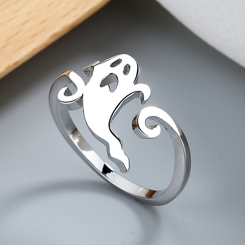 Wholesale Copper  Witch Broom Pumpkin Adjustable Ring Unisex Fashion Gift