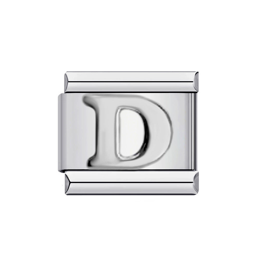 Wholesale Italian Charm Bracelet 9mm DIY Splicing Removable English Letters Stainless Steel Composable Bracelet