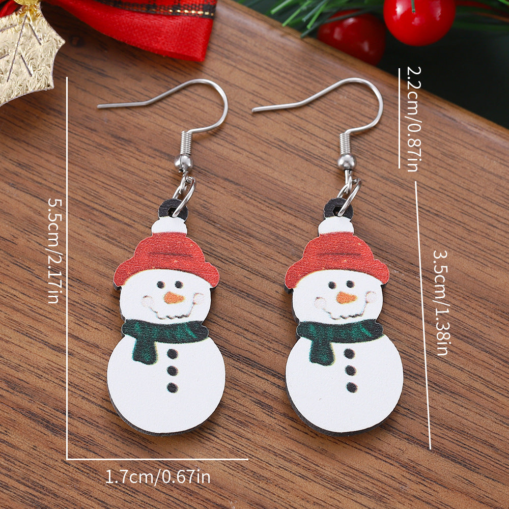 Wholesale Christmas cute gift winter snowman pendant earrings