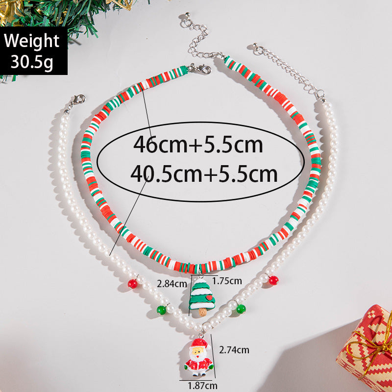 Wholesale  Christmas Glass Beads Beaded  Necklace