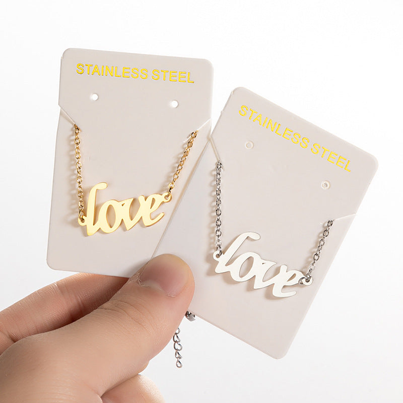 Wholesale  Stainless steel Mother's Day Pendant Fashion Retro English Letter LOVE  Bracelet