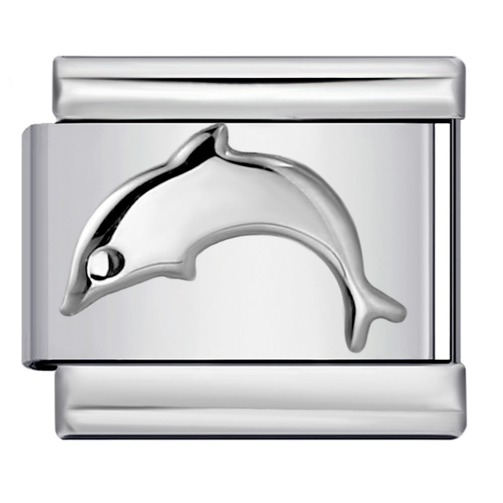 Wholesale Italian Charm Bracelet 9mm DIY Splicing Removable Convex Silver Stainless Steel Composable Bracelet