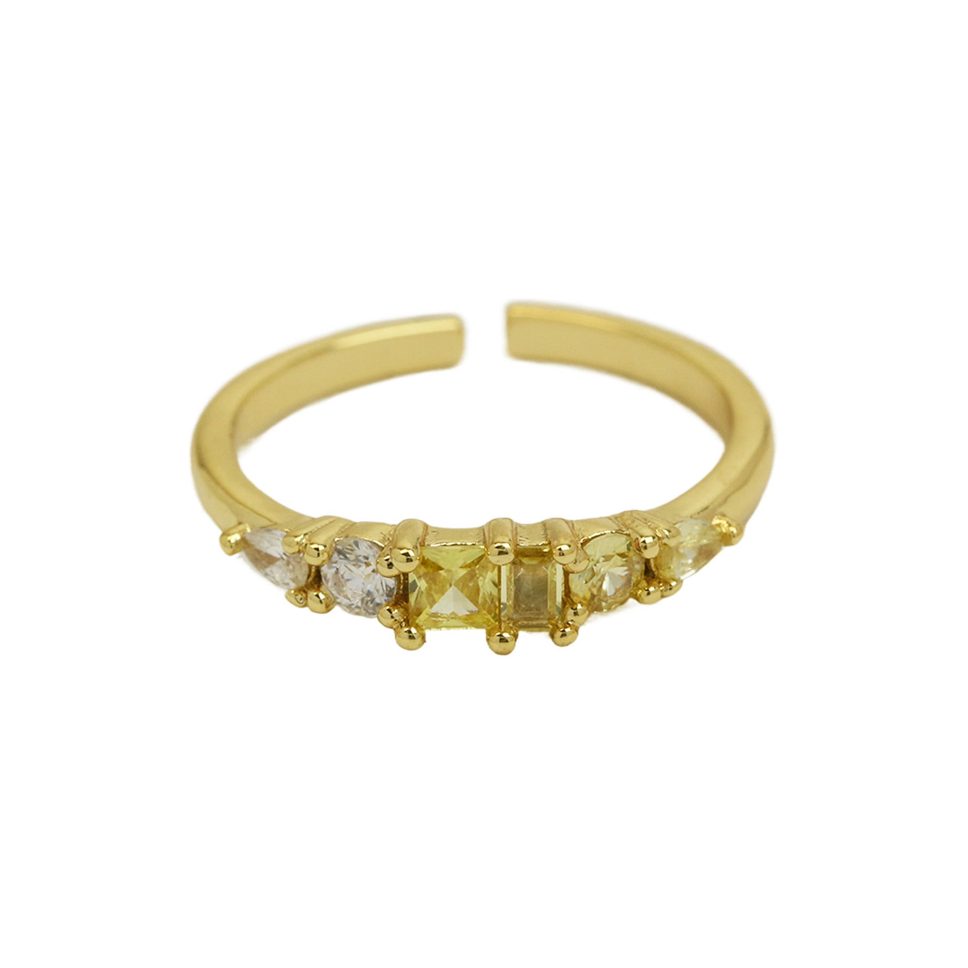 Wholesale 18K Color Zirconium Ladder Square December  Ring