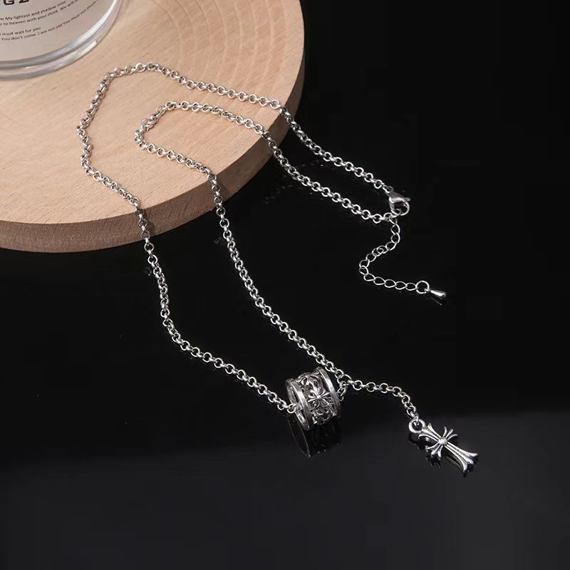 Wholesale Cross and Circle Clavicle Chain Necklace