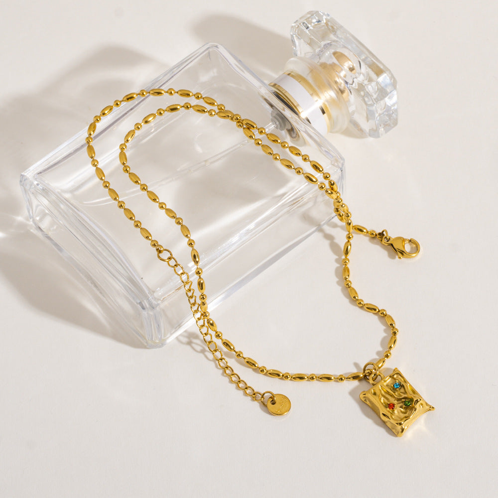 Wholesale Special-shaped Square Stainless Steel Necklace