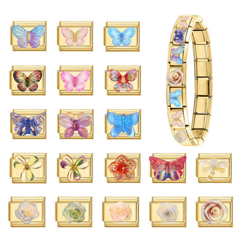 Wholesale Italian Charm Bracelet 9mm DIY Splicing Cute Creative Stainless Steel Composable Bracelet