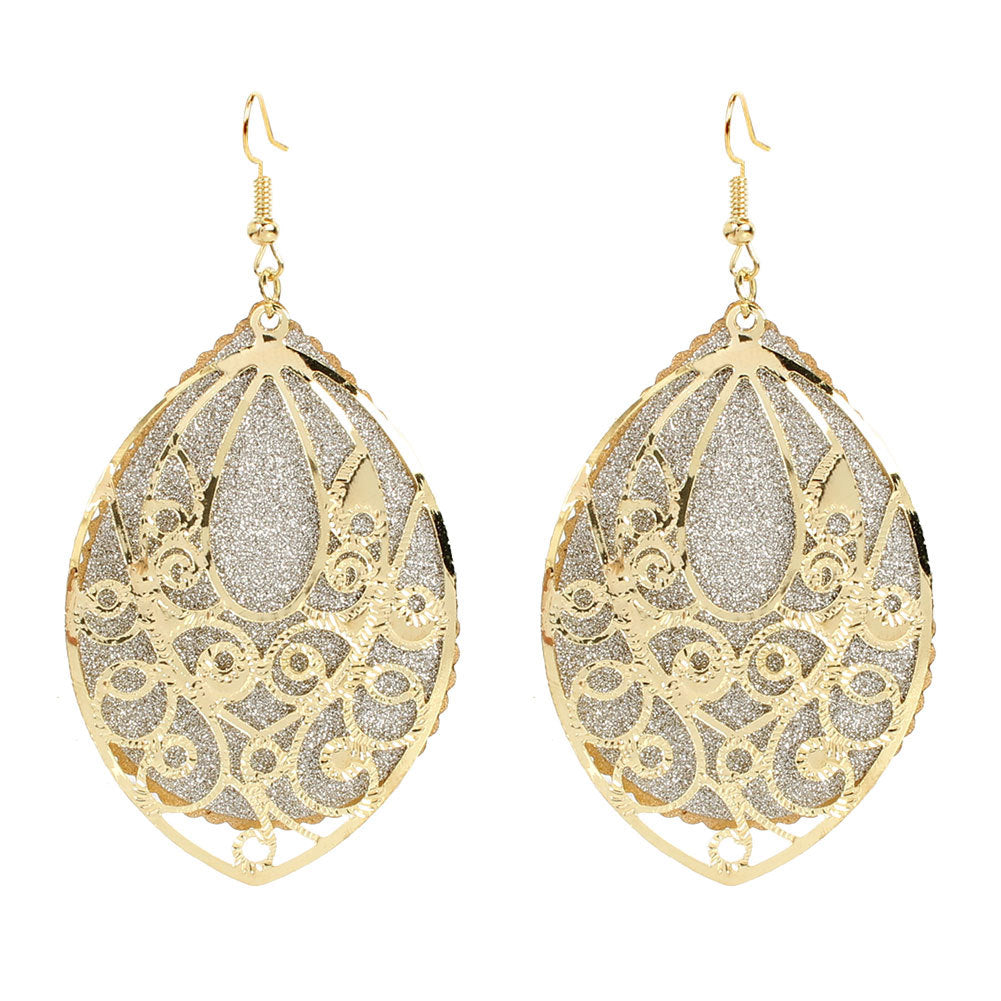 Wholesale retro alloy leaf frosted earring