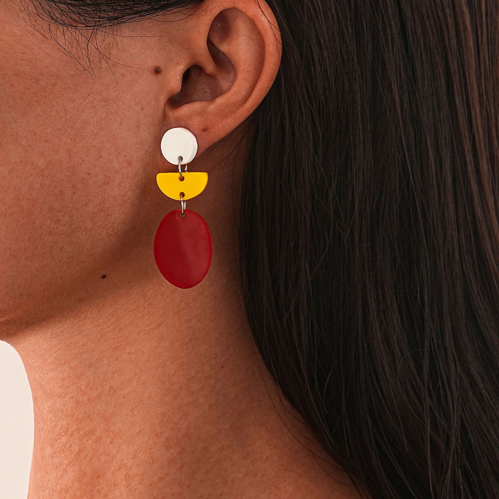 Wholesale  acrylic wooden earrings fashion love geometric earrings