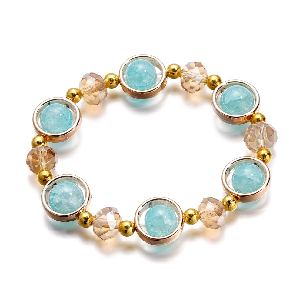 Wholesale Children S Blue And White Gradient Glass Bracelet Fashion Accessory For Everyday Wear