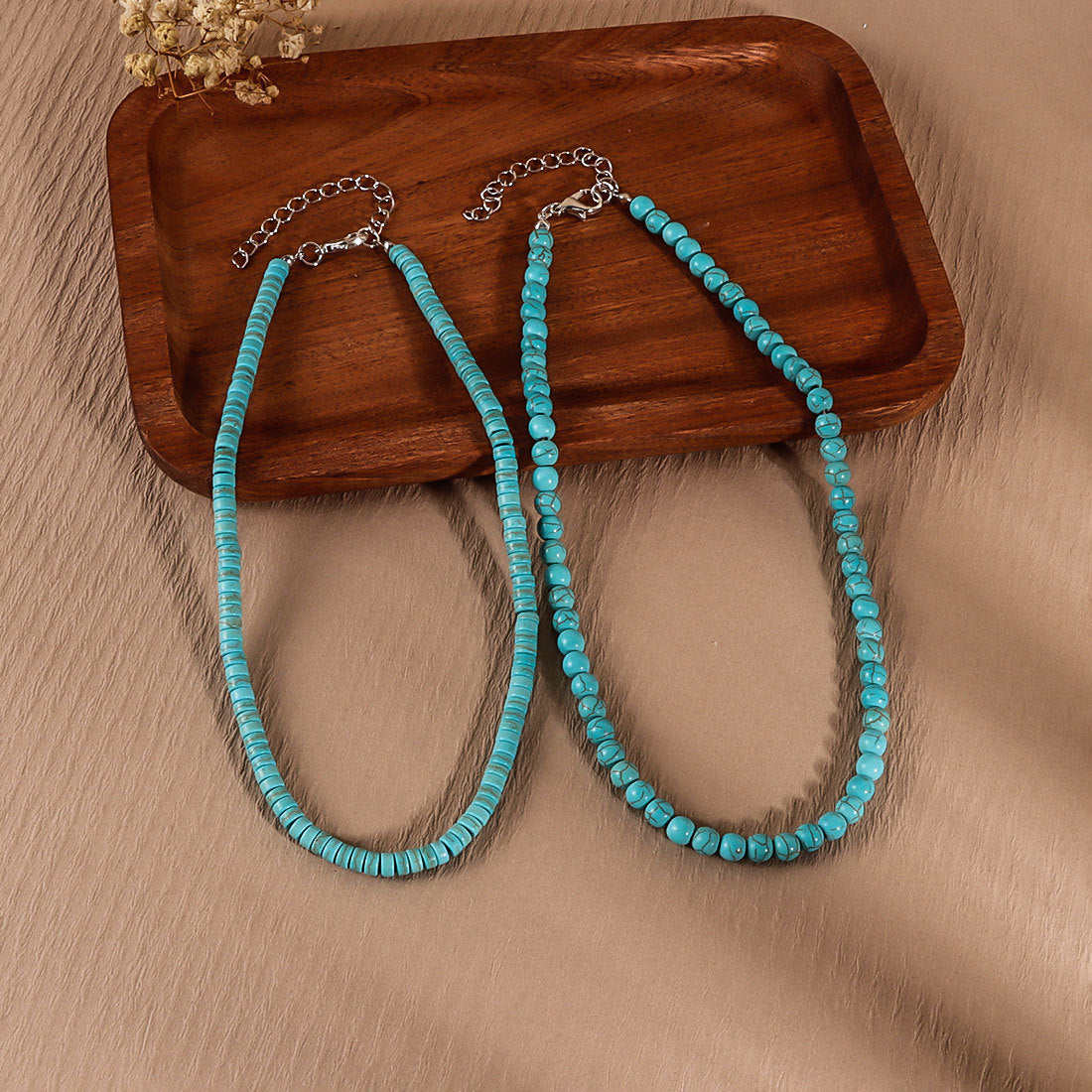 Wholesale Zinc Alloy Turquoise Beaded Necklace Retro Fairy Style Jewelry Accessory