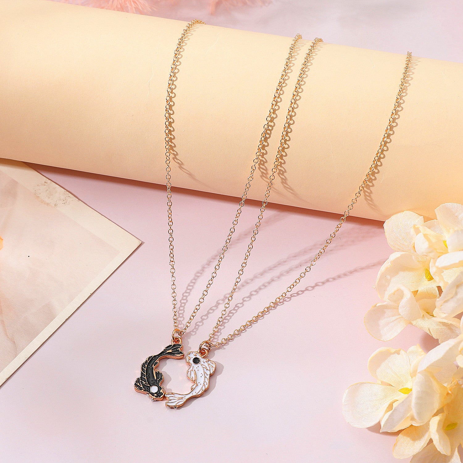 Wholesale  Metal Oil Dropping  Fish Necklace