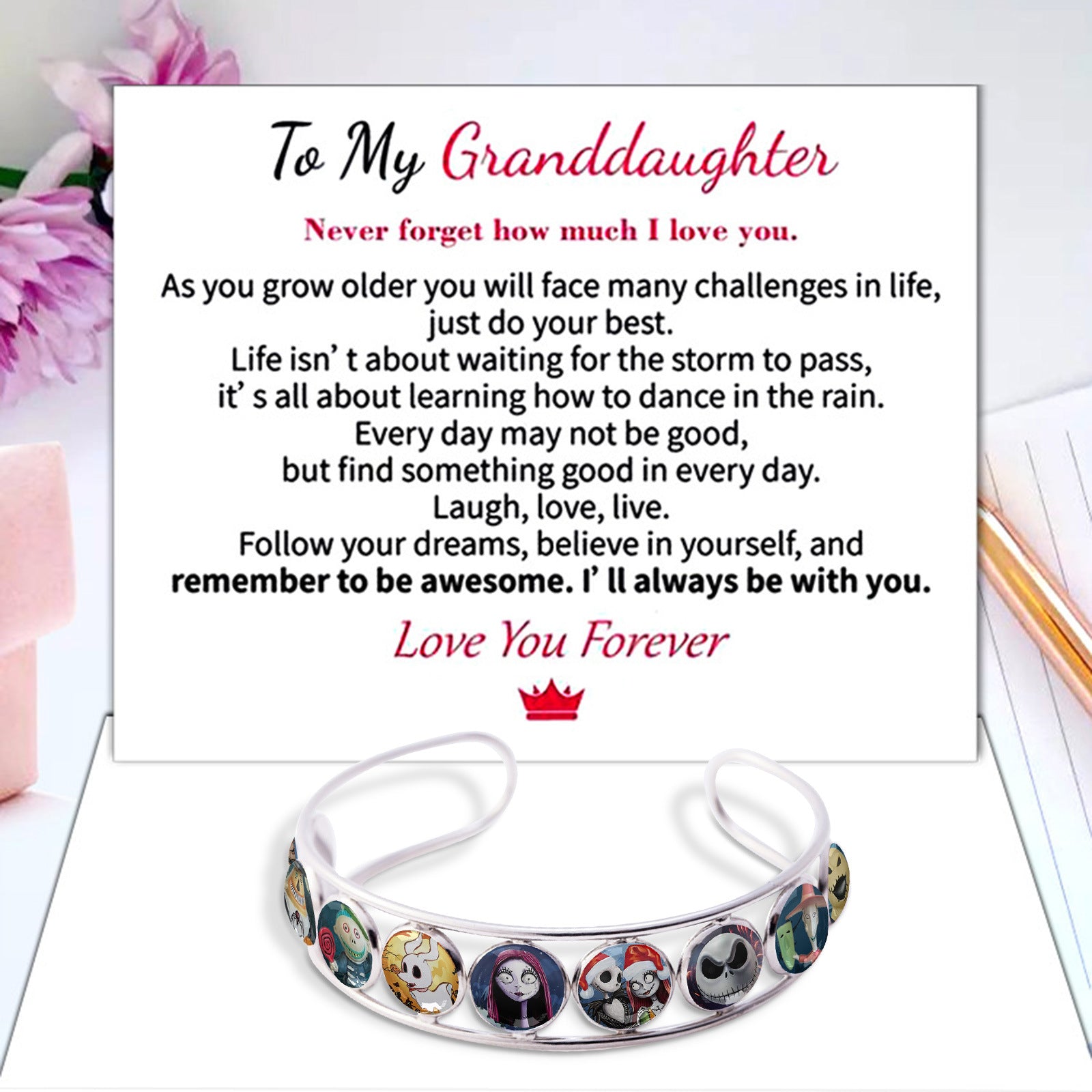 Wholesale Christmas Stainless Steel Time Gemstone Bracelet ACC-BT-Huhe003