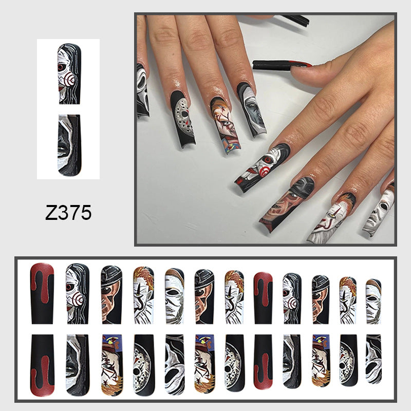 Wholesale 24 Pieces/box Halloween Press-on Nails Kits Nail Stickers ACC-NS-FengLi025