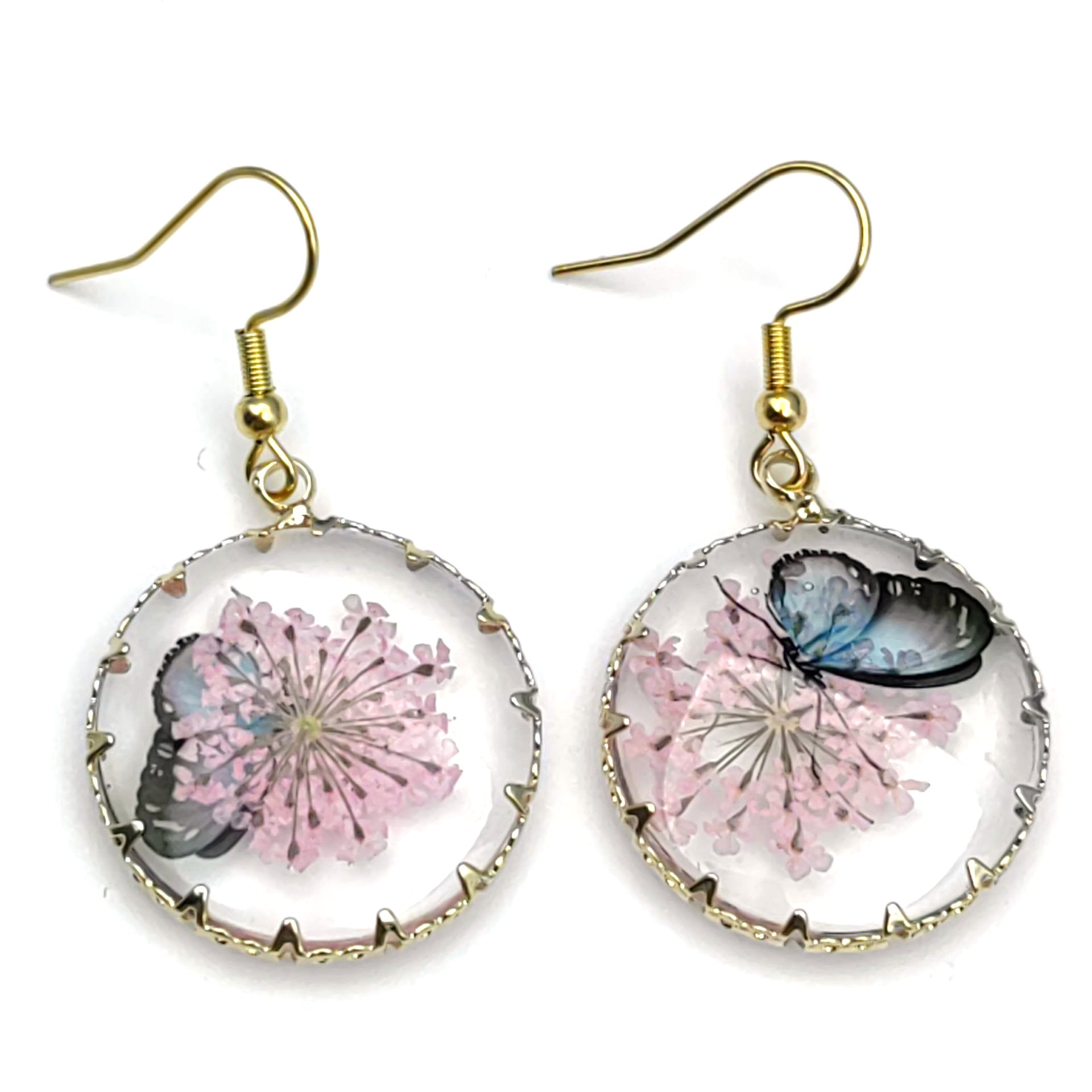 Wholesale Dried Flower Earrings Preserved Butterfly Earrings ACC-ES-Mindin003