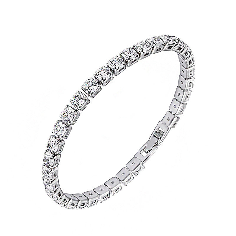 Wholesale 6mm full diamond claw chain bracelet 18K bride Joker diamond bracelet